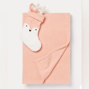 NWT Target 2024 Christmas Pink Deer Stocking & Kid's girl Throw Blanket Gift Set